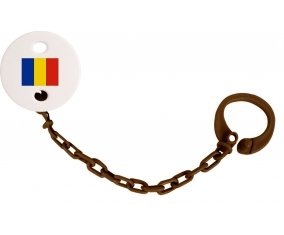 Attache-tétine Drapeau Roumanie couleur Marron
