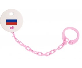 Attache-sucette Drapeau Russie couleur Rose clair