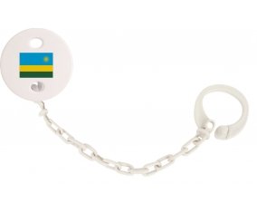 Attache-tétine Drapeau Rwanda couleur Blanc
