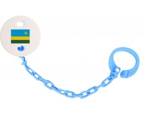 Attache-tétine Drapeau Rwanda couleur Bleu turquoise