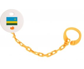 Attache-tétine Drapeau Rwanda couleur Orange