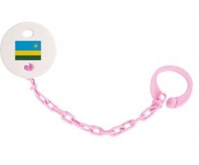 Attache-tétine Drapeau Rwanda couleur Rose clair