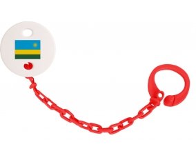 Attache-tétine Drapeau Rwanda couleur Rouge