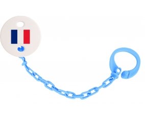 Attache-tetine Drapeau Saint Barthlemy couleur Bleu turquoise