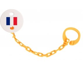 Attache-tetine Drapeau Saint Barthlemy couleur Orange