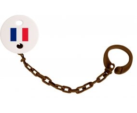Attache-tetine Drapeau Saint Barthlemy couleur Marron