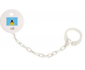 Attache-tetine Drapeau Sainte-Lucie couleur Blanc