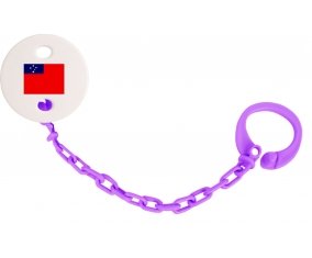 Attache-sucette Drapeau Samoa couleur Violet
