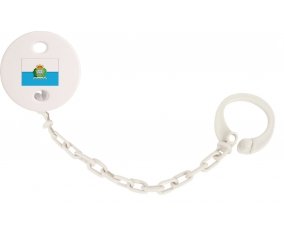 Attache-tétine Drapeau Saint Marin couleur Blanc