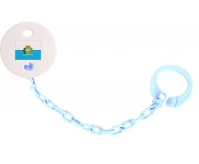Attache-tétine Drapeau Saint Marin couleur Bleu ciel