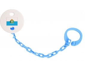 Attache-tétine Drapeau Saint Marin couleur Bleu turquoise