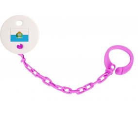Attache-tétine Drapeau Saint Marin couleur Rose fuschia