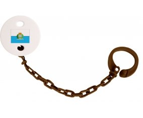 Attache-tétine Drapeau Saint Marin couleur Marron