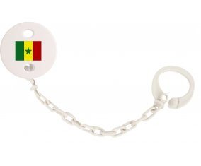 Attache-tetine Drapeau Sénégal couleur Blanc