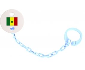 Attache-tetine Drapeau Sénégal couleur Bleu ciel