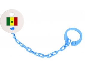 Attache-tetine Drapeau Sénégal couleur Bleu turquoise