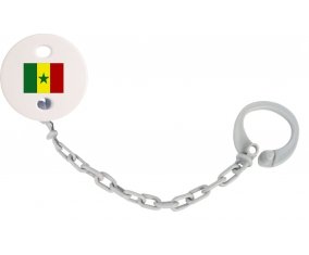 Attache-tetine Drapeau Sénégal couleur Grise