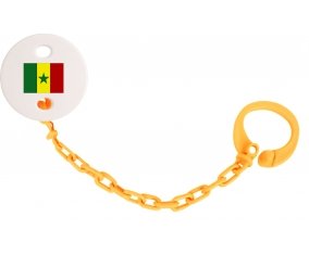 Attache-tetine Drapeau Sénégal couleur Orange