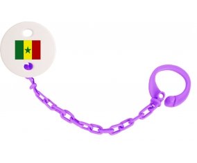 Attache-tetine Drapeau Sénégal couleur Violet