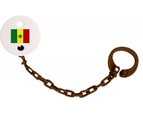 Attache-tetine Drapeau Sénégal couleur Marron