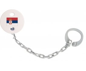 Attache-sucette Drapeau Serbie couleur Grise