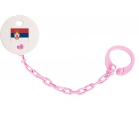 Attache-sucette Drapeau Serbie couleur Rose clair