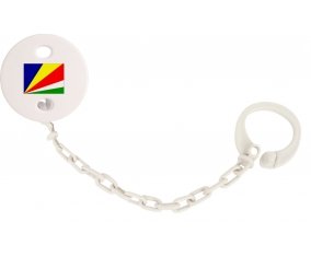 Attache-tétine Drapeau les Seychelles couleur Blanc