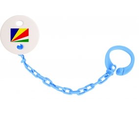 Attache-tétine Drapeau les Seychelles couleur Bleu turquoise