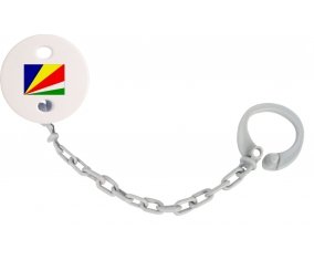 Attache-tétine Drapeau les Seychelles couleur Grise