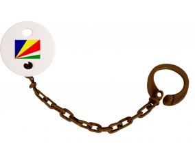 Attache-tétine Drapeau les Seychelles couleur Marron