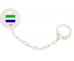 Attache-tetine Drapeau Sierra Leone couleur Blanc