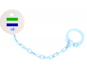 Attache-tetine Drapeau Sierra Leone couleur Bleu ciel