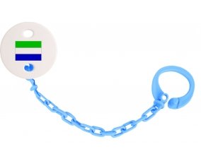 Attache-tetine Drapeau Sierra Leone couleur Bleu turquoise