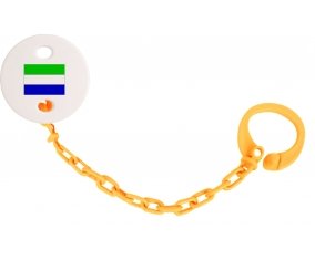 Attache-tetine Drapeau Sierra Leone couleur Orange