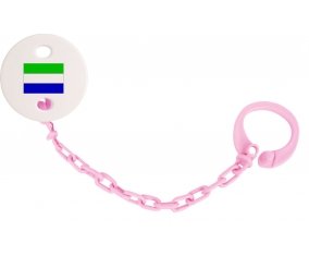 Attache-tetine Drapeau Sierra Leone couleur Rose clair