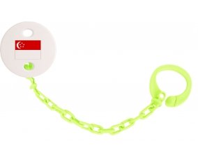 Attache-sucette Drapeau Singapour couleur Verte