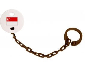 Attache-sucette Drapeau Singapour couleur Marron