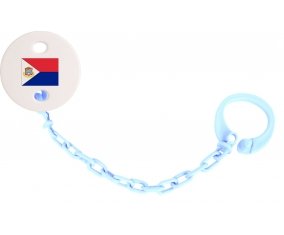 Attache-tétine Drapeau Sint Maarten couleur Bleu ciel