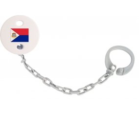 Attache-tétine Drapeau Sint Maarten couleur Grise