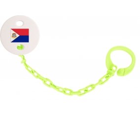 Attache-tétine Drapeau Sint Maarten couleur Verte