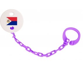 Attache-tétine Drapeau Sint Maarten couleur Violet