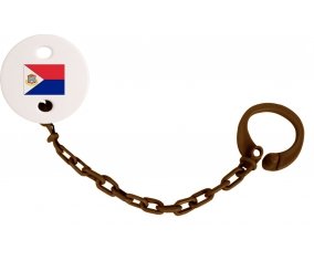 Attache-tétine Drapeau Sint Maarten couleur Marron