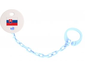 Attache-tetine Drapeau Slovaquie couleur Bleu ciel