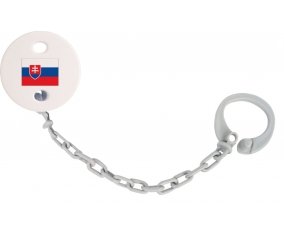 Attache-tetine Drapeau Slovaquie couleur Grise