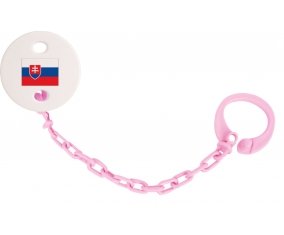 Attache-tetine Drapeau Slovaquie couleur Rose clair