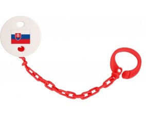 Attache-tetine Drapeau Slovaquie couleur Rouge