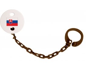 Attache-tetine Drapeau Slovaquie couleur Marron