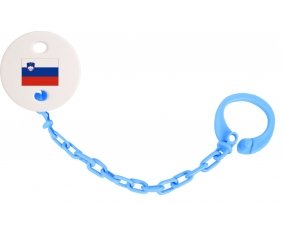 Attache-sucette Drapeau Slovénie couleur Bleu turquoise