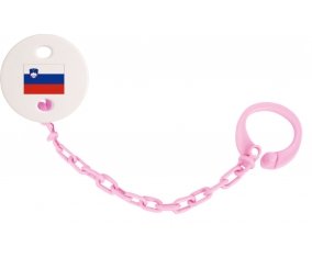 Attache-sucette Drapeau Slovénie couleur Rose clair