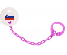 Attache-sucette Drapeau Slovénie couleur Rose fuschia